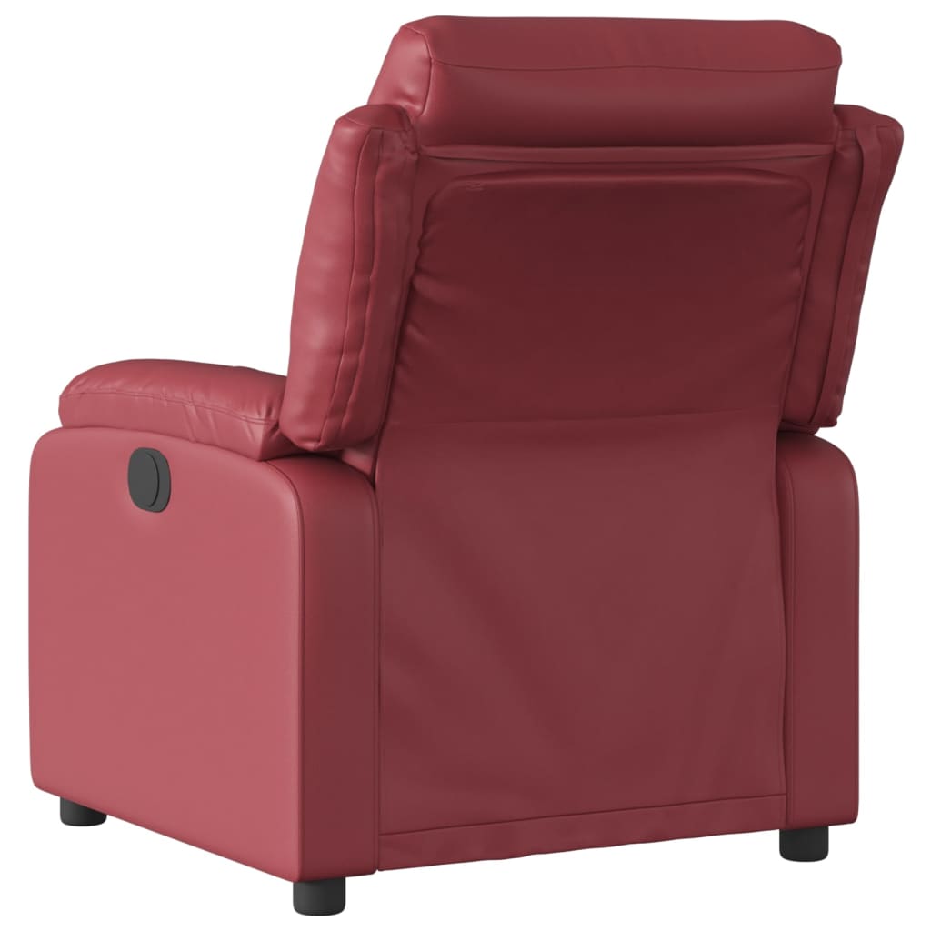 Vidaxl fauteuil verstelbaar kunstleer wijnrood