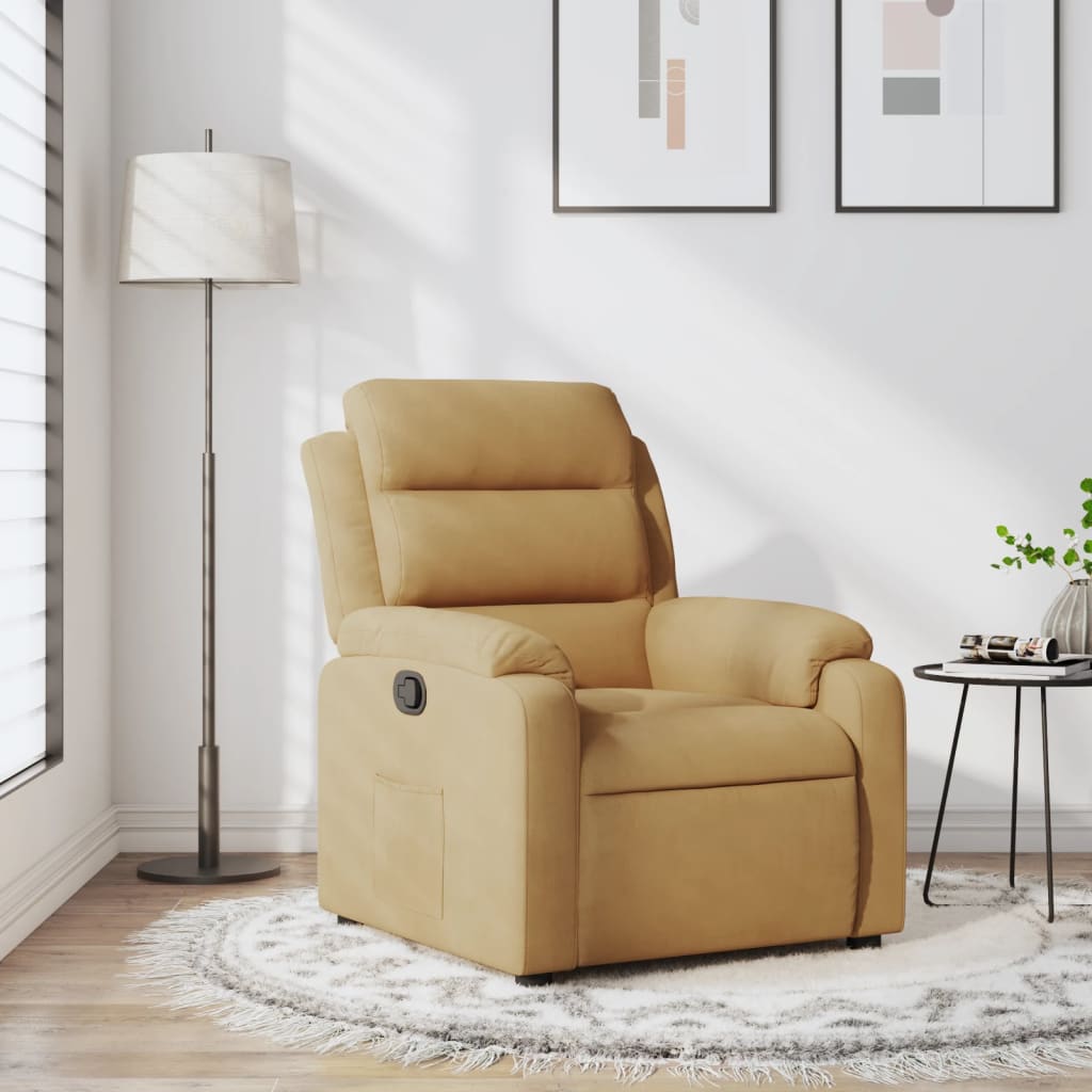 Vidaxl fauteuil verstelbaar fluweel bruin