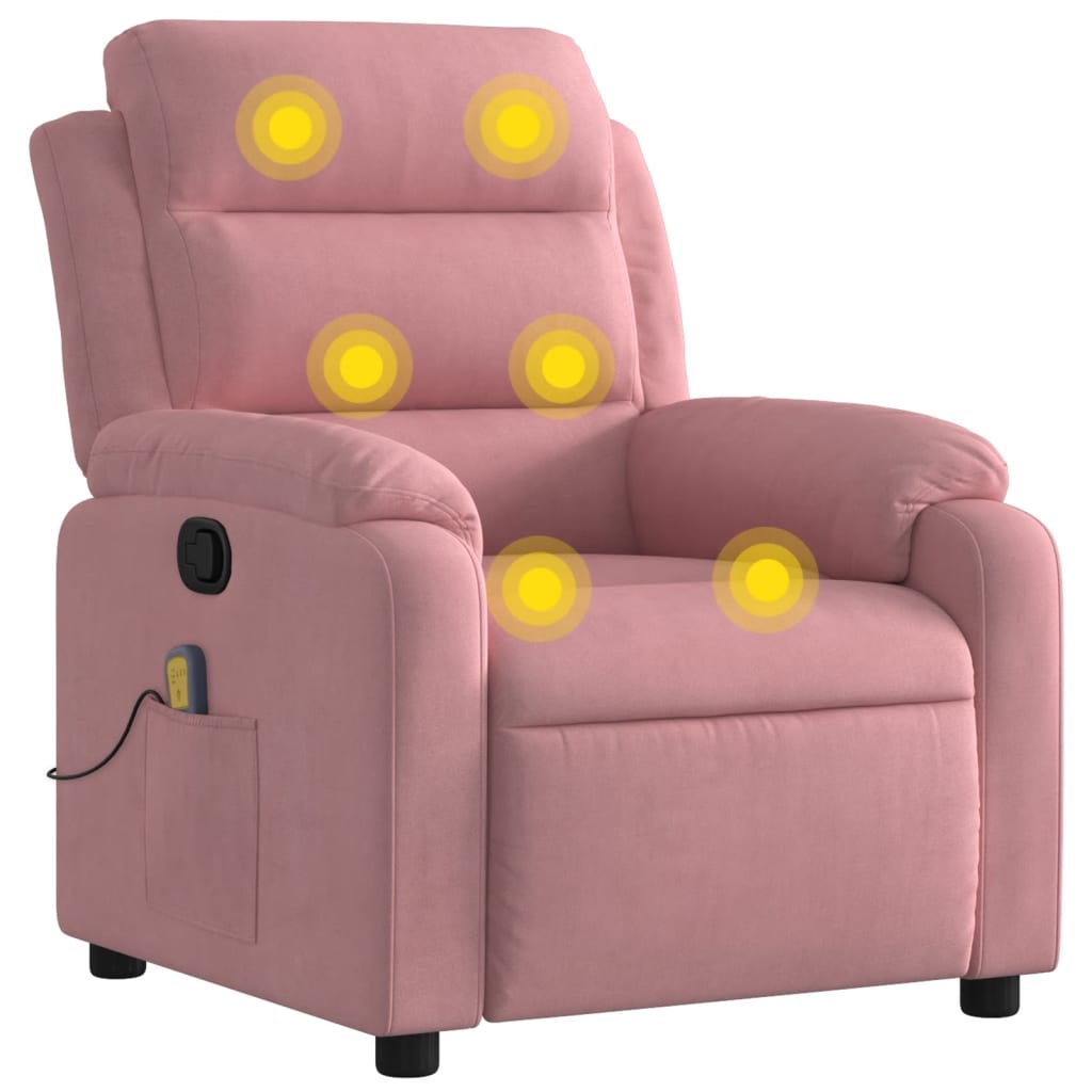 Vidaxl massagestoel verstelbaar fluweel roze
