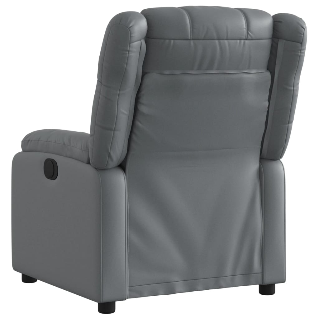 Vidaxl fauteuil verstelbaar kunstleer grijs
