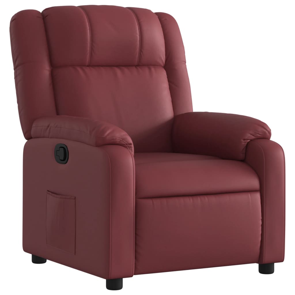 Vidaxl fauteuil verstelbaar kunstleer wijnrood
