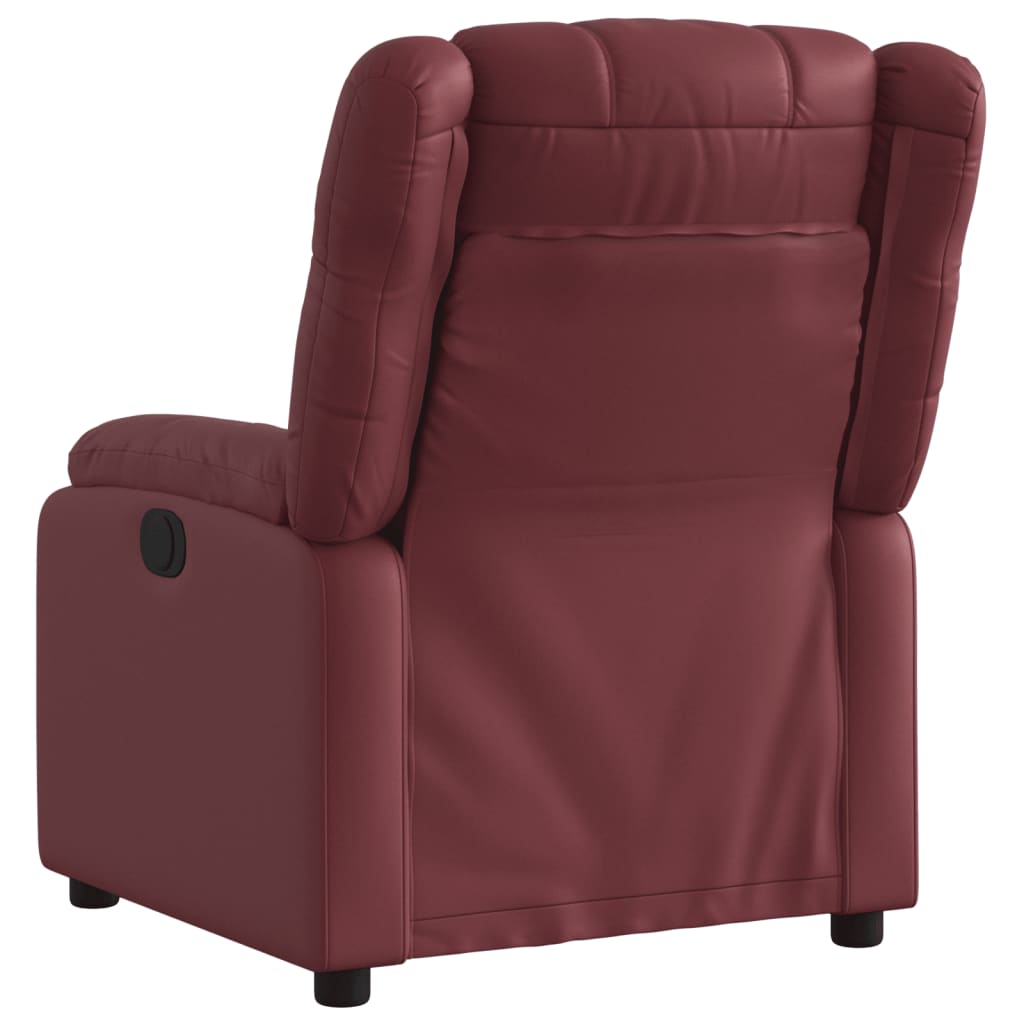Vidaxl fauteuil verstelbaar kunstleer wijnrood