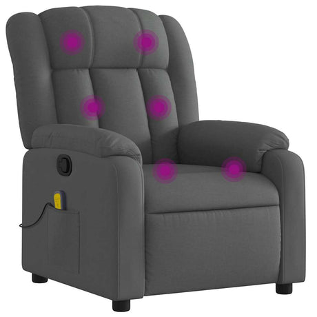 Vidaxl massagestoel verstelbaar stof donkergrijs