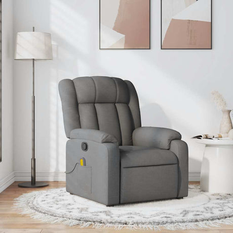 Vidaxl massagestoel verstelbaar stof donkergrijs