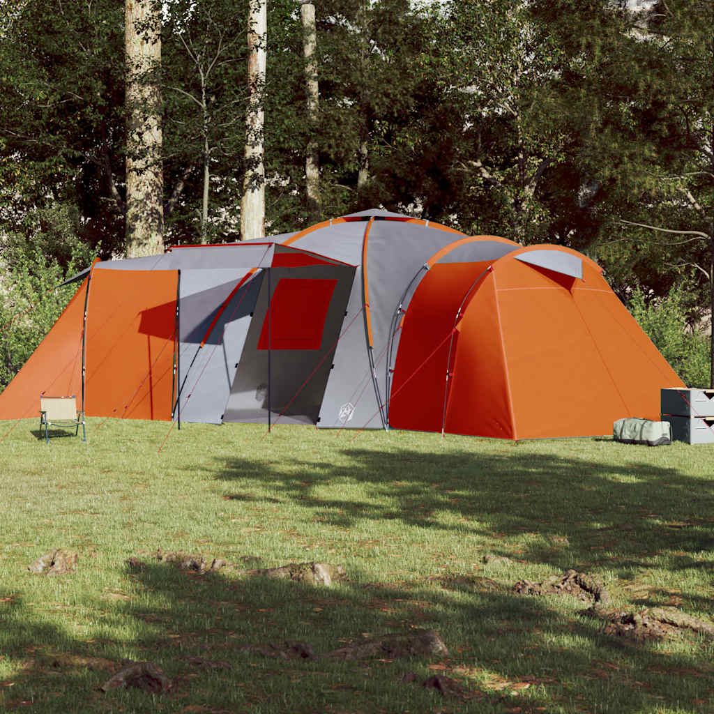 Vidaxx Kuppelzelt 12 Personen wasserdicht grau und orange