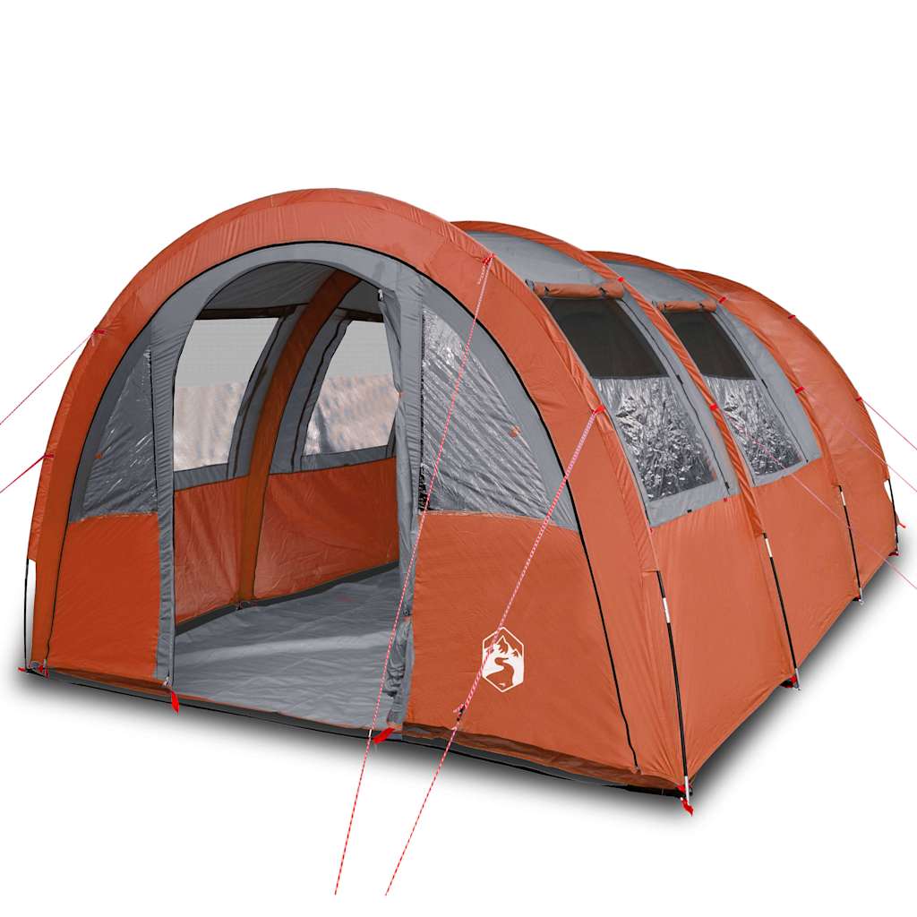 VidaXL Tunnelzelt 4-Personen wasserdicht Grau und Orange