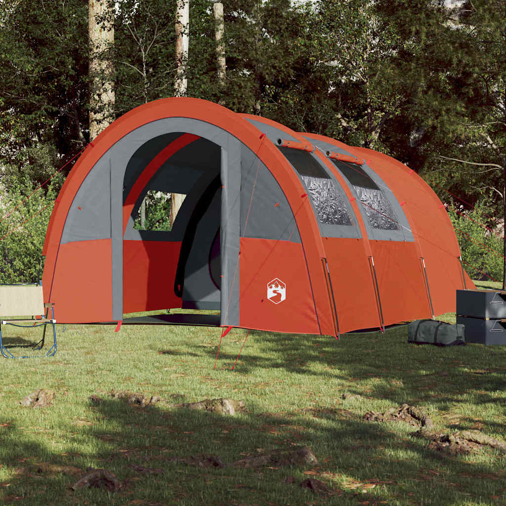 VidaXL Tunnelzelt 4-Personen wasserdicht Grau und Orange