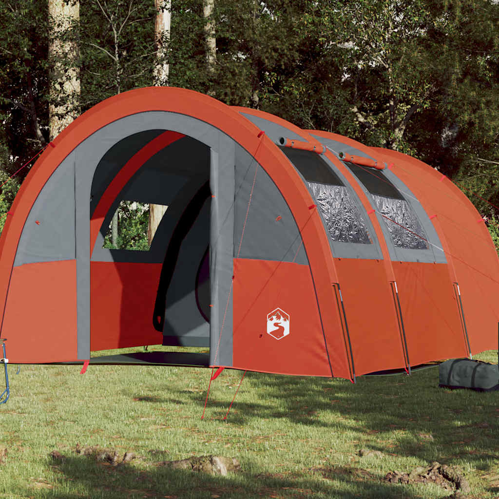 VidaXL Tunnelzelt 4-Personen wasserdicht Grau und Orange