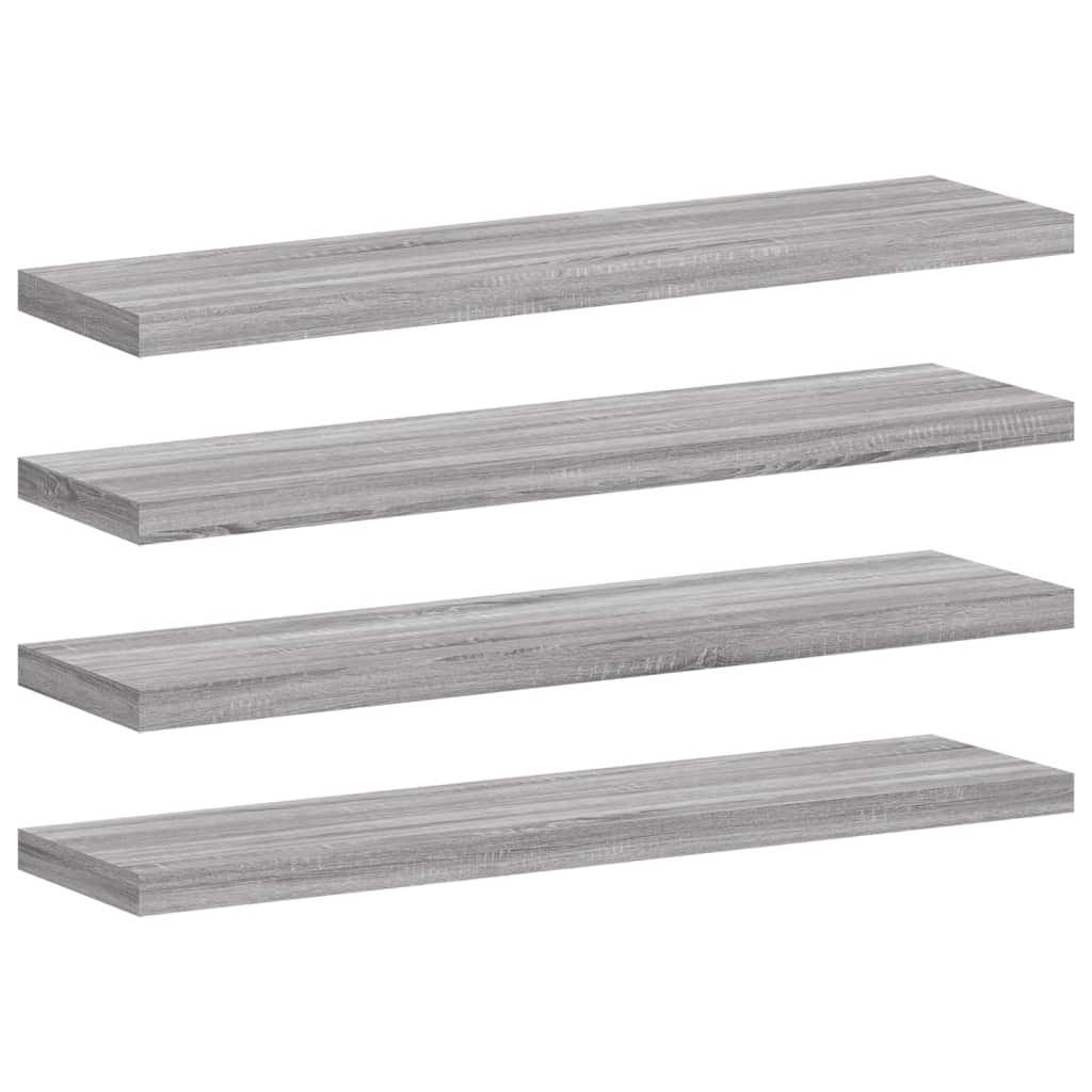 Vidaxl wandschappen 4 st 40x10x1,5 cm bewerkt hout grijs sonoma eiken