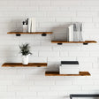 Vidaxl wandschappen 4 st 60x30x1,5 cm bewerkt hout gerookt eikenkleur