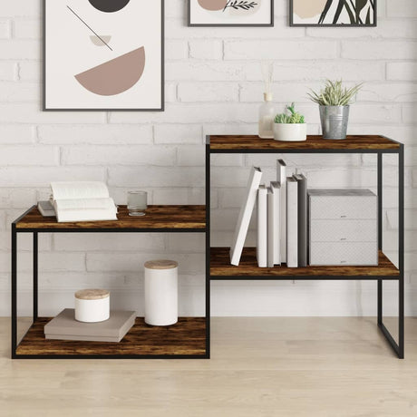 Vidaxl wandschappen 4 st 60x40x1,5 cm bewerkt hout gerookt eikenkleur