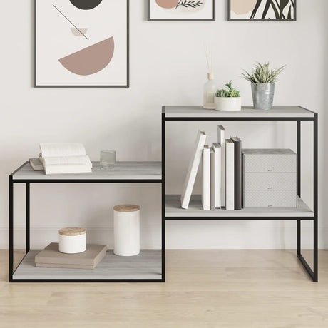 Vidaxl wandschappen 4 st 60x40x1,5 cm bewerkt hout grijs sonoma eiken