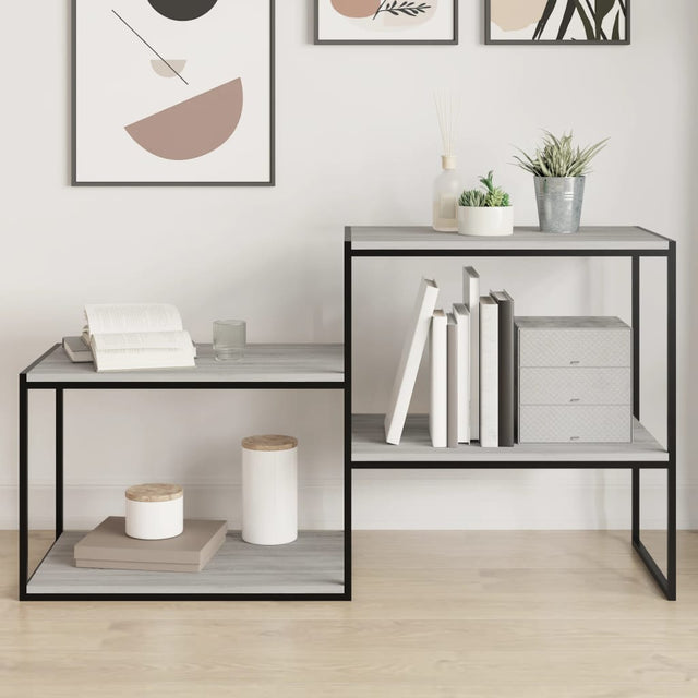 Vidaxl wandschappen 4 st 60x40x1,5 cm bewerkt hout grijs sonoma eiken