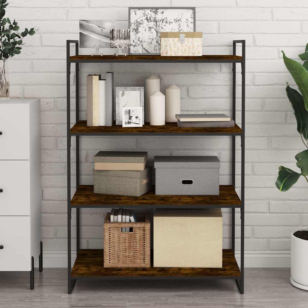 Vidaxl wandschappen 4 st 80x40x1,5 cm bewerkt hout gerookt eikenkleur