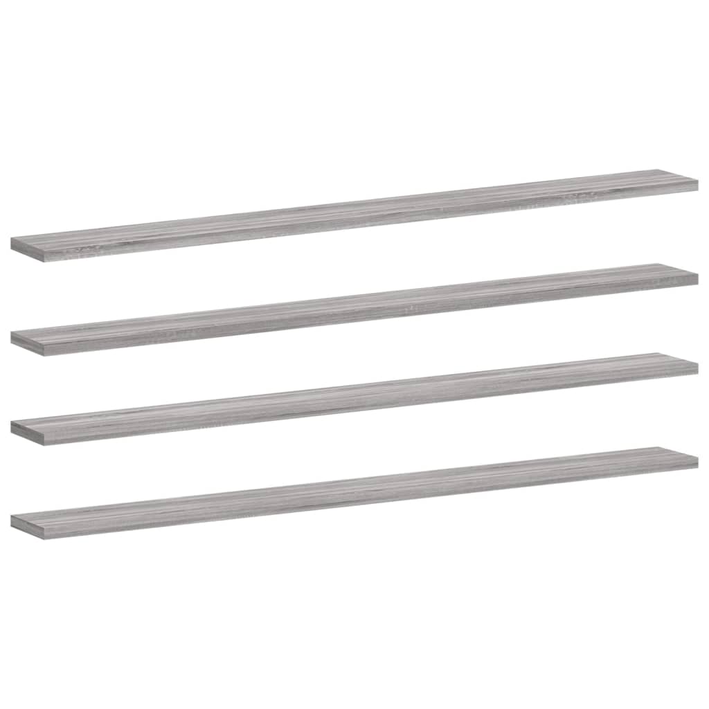 Vidaxl wandschappen 4 st 100x10x1,5 cm bewerkt hout grijs sonoma eiken