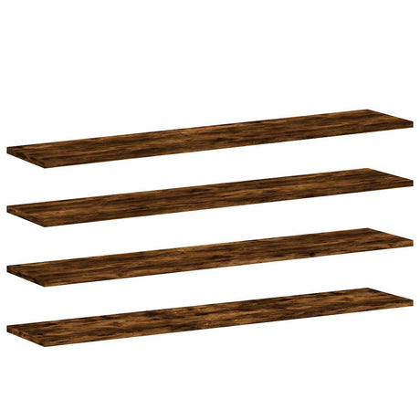 Vidaxl wandschappen 4 st 100x20x1,5 cm bewerkt hout gerookt eikenkleur