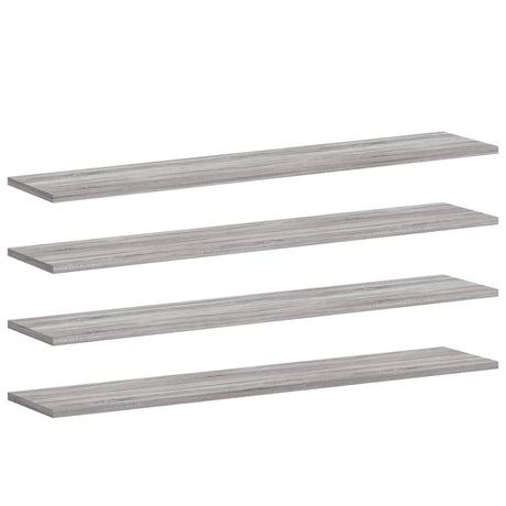 Vidaxl wandschappen 4 st 100x20x1,5 cm bewerkt hout grijs sonoma eiken