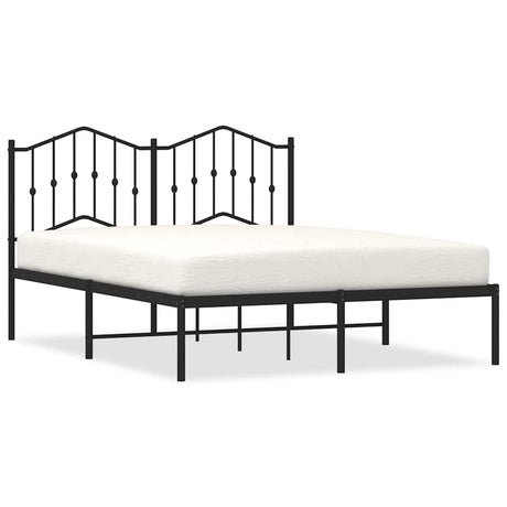 Vidaxl bedframe met hoofdbord metaal zwart 150x200 cm