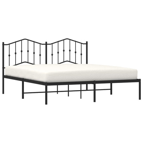 Vidaxl bedframe met hoofdbord metaal zwart 160x200 cm