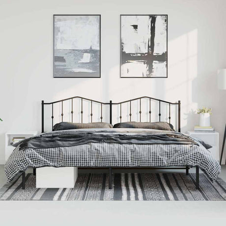 Vidaxl bedframe met hoofdbord metaal zwart 183x213 cm
