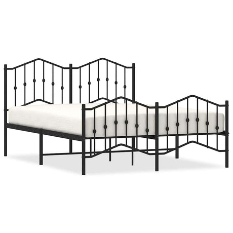 Vidaxl bedframe met hoofd- en voeteneinde metaal zwart 150x200 cm