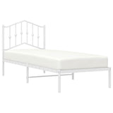 Vidaxl bedframe met hoofdbord metaal wit 80x200 cm