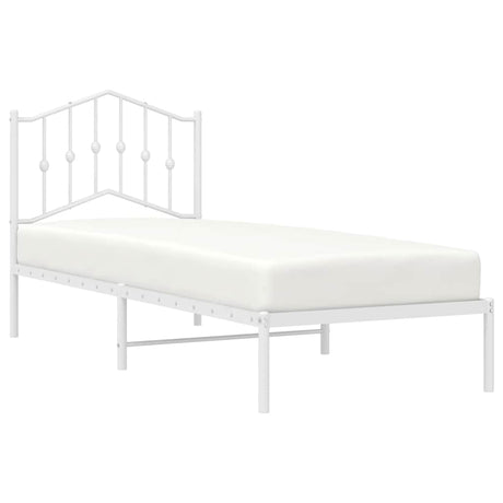 Vidaxl bedframe met hoofdbord metaal wit 80x200 cm