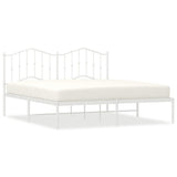 Vidaxl bedframe met hoofdbord metaal wit 180x200 cm