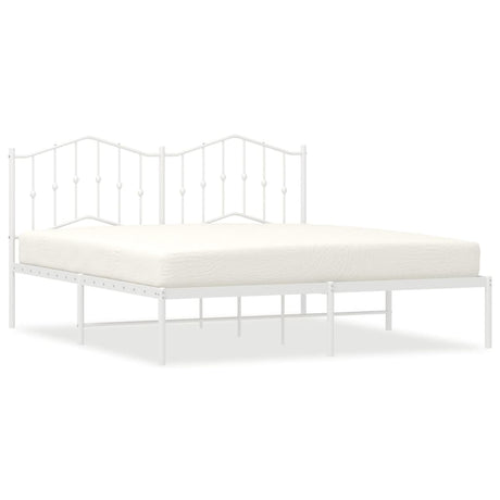 Vidaxl bedframe met hoofdbord metaal wit 180x200 cm