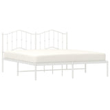 Vidaxl bedframe met hoofdbord metaal wit 180x200 cm