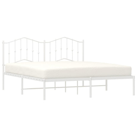 Vidaxl bedframe met hoofdbord metaal wit 180x200 cm