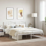 Vidaxl bedframe met hoofdbord metaal wit 180x200 cm