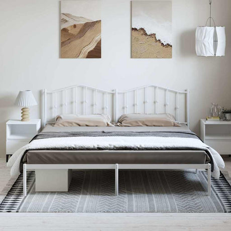 Vidaxl bedframe met hoofdbord metaal wit 183x213 cm
