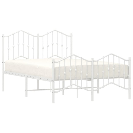 Vidaxl bedframe met hoofd- en voeteneinde metaal wit 120x190 cm