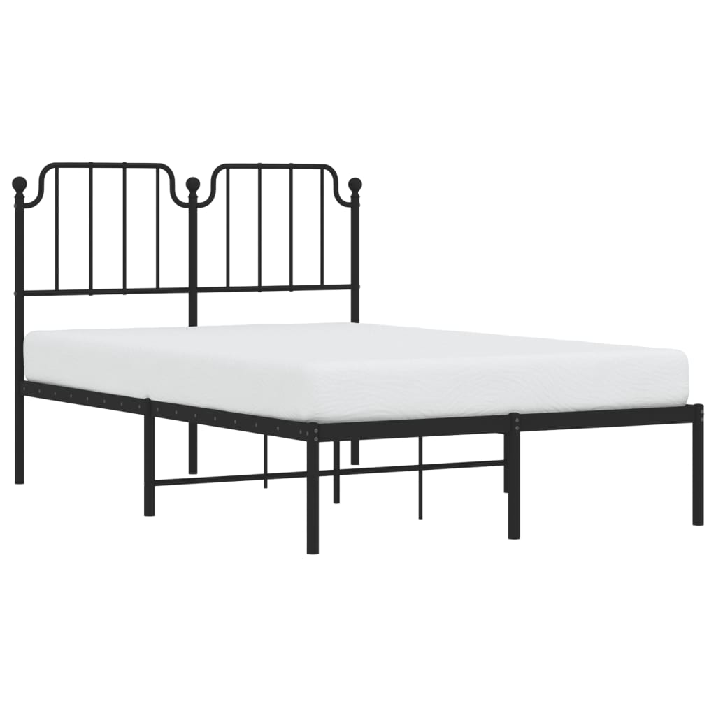 Vidaxl bedframe met hoofdbord metaal zwart 120x190 cm