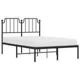 Vidaxl bedframe met hoofdbord metaal zwart 120x190 cm