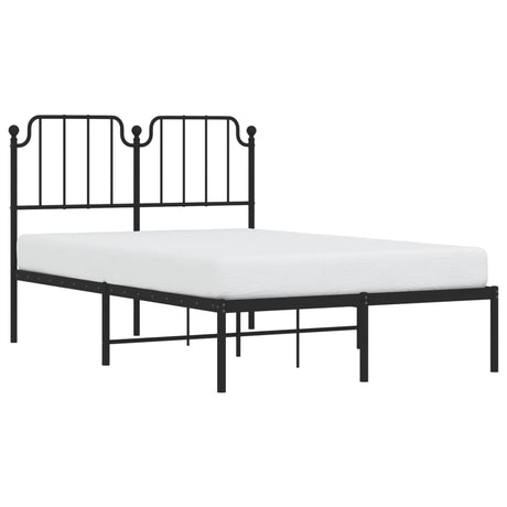 Vidaxl bedframe met hoofdbord metaal zwart 120x200 cm
