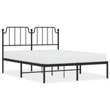 Vidaxl bedframe met hoofdbord metaal zwart 140x190 cm