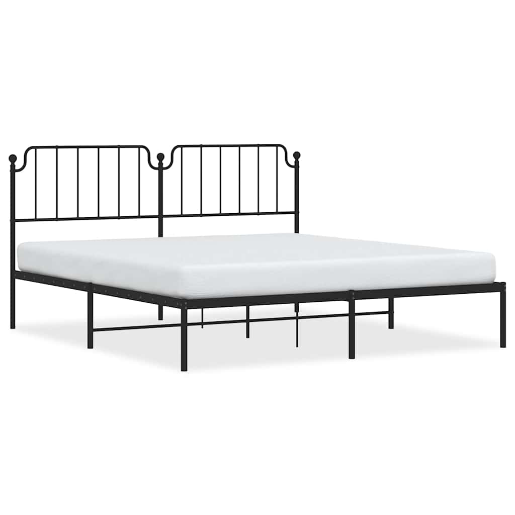 Vidaxl bedframe met hoofdbord metaal zwart 183x213 cm