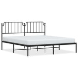 Vidaxl bedframe met hoofdbord metaal zwart 183x213 cm