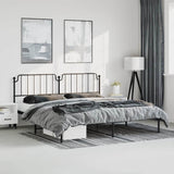 Vidaxl bedframe met hoofdbord metaal zwart 183x213 cm