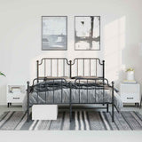 Vidaxl bedframe met hoofd- en voeteneinde metaal zwart 150x200 cm