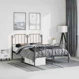 Vidaxl bedframe met hoofd- en voeteneinde metaal zwart 150x200 cm
