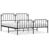Vidaxl bedframe met hoofd- en voeteneinde metaal zwart 183x213 cm
