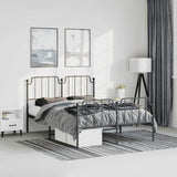 Vidaxl bedframe met hoofd- en voeteneinde metaal zwart 183x213 cm