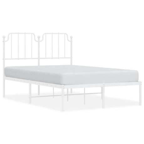Vidaxl bedframe met hoofdbord metaal wit 120x200 cm