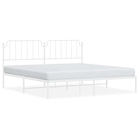 Vidaxl bedframe met hoofdbord metaal wit 193x203 cm