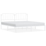 Vidaxl bedframe met hoofdbord metaal wit 200x200 cm