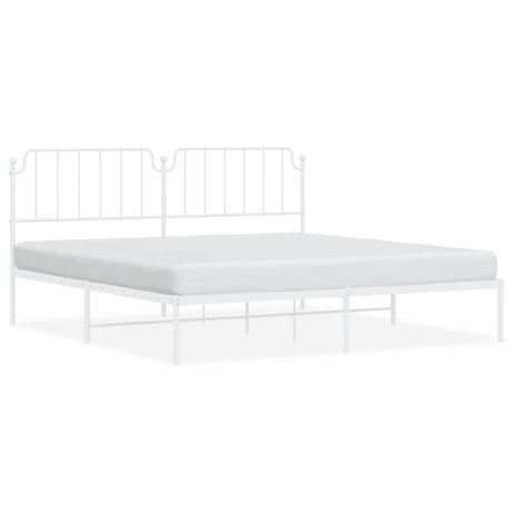 Vidaxl bedframe met hoofdbord metaal wit 200x200 cm