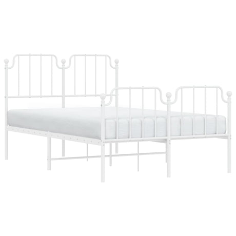 Vidaxl bedframe met hoofd- en voeteneinde metaal wit 120x200 cm